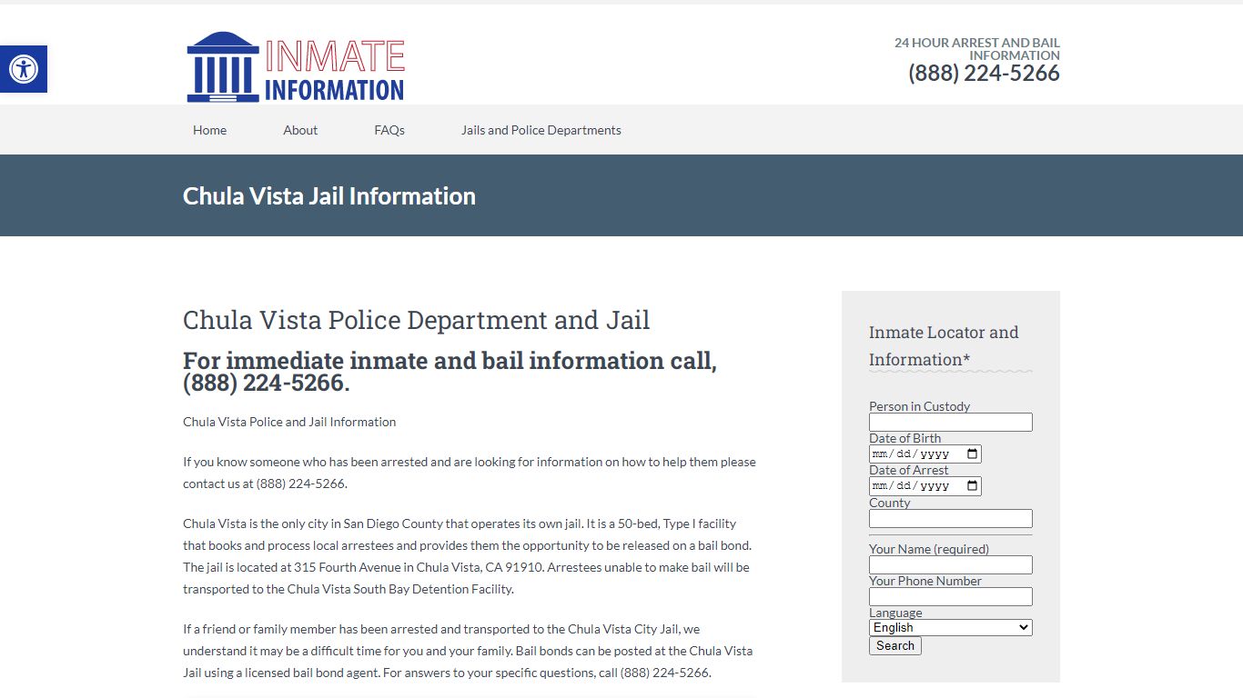 Chula Vista Jail Information | Inmate Information